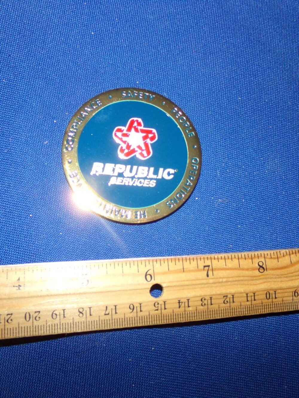 Republic Services 2052 Itasca Landfill Best in Class Award Token Challenge Coin